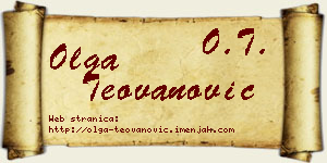 Olga Teovanović vizit kartica